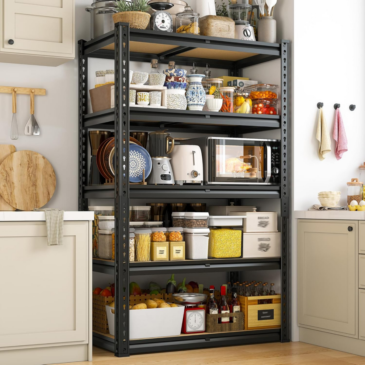 Justerbar metallhylle med 5 nivåer og 915 kg kapasitet – FlexiRack™